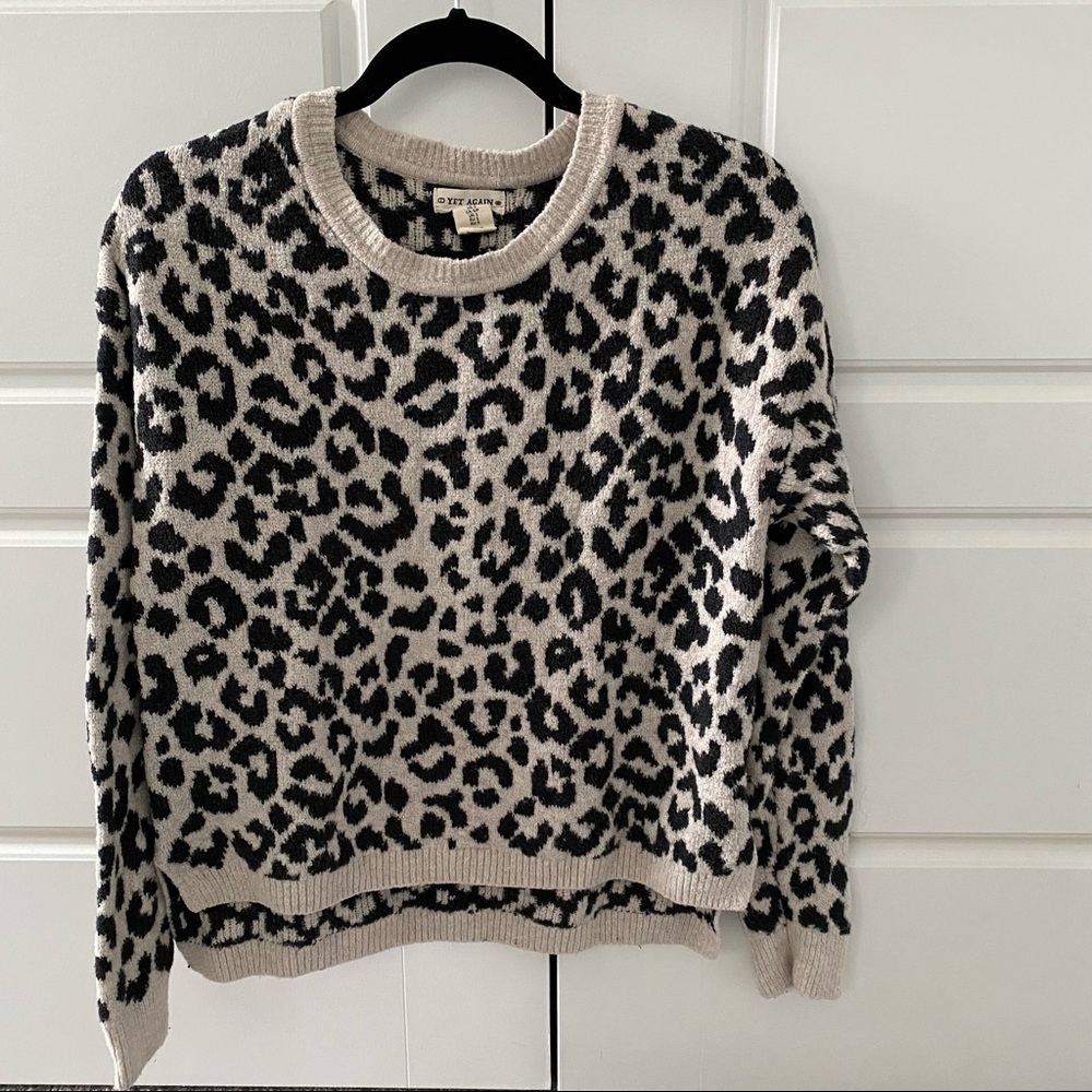 Yet Again cheetah print sweater. Size small
